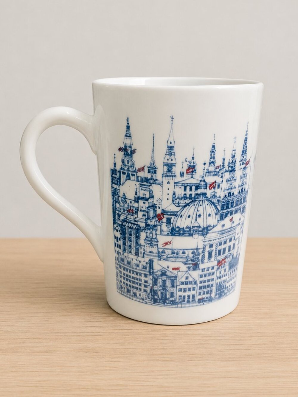 Vintage København Copenhagen Denmark Porcelain Skyline Collector Mug 4 In